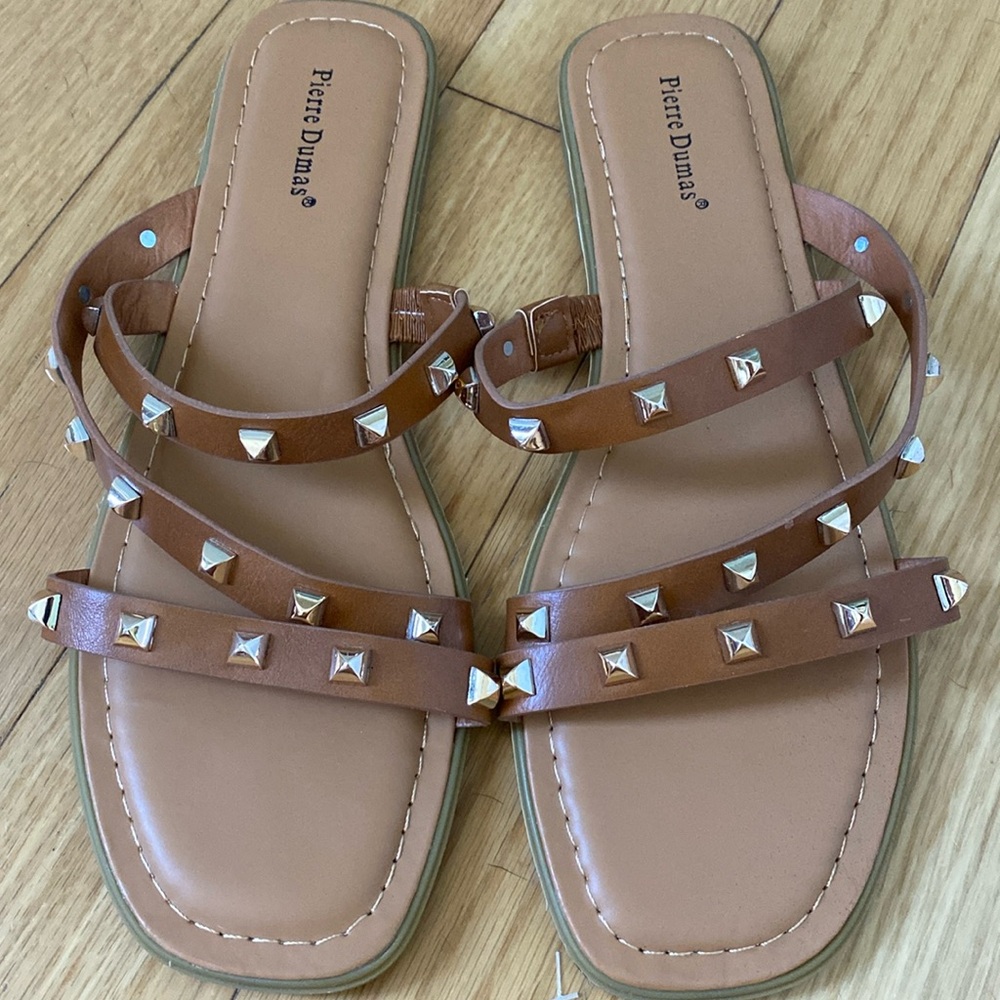 New condition sandals with copper studs